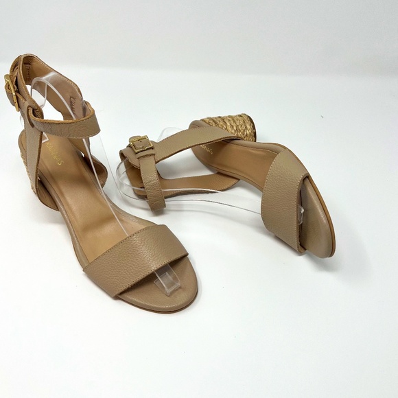 Kaanas Shoes - Kaanas Women's Tenedos Yute round heel tan leather ankle strap sandal size 9